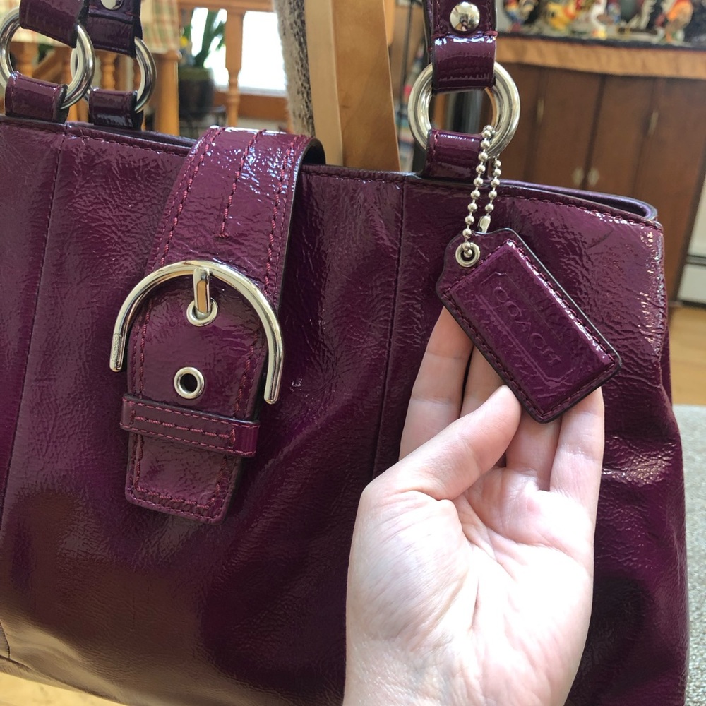Coach Soho Purple Leather Shoulder Bag with original Hangtag - Picture 2 of 16